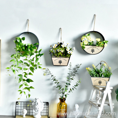 simple round simulation plant wall decoration flower basket